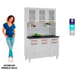 armário de cozinha telasul mirage tampo branco 21001