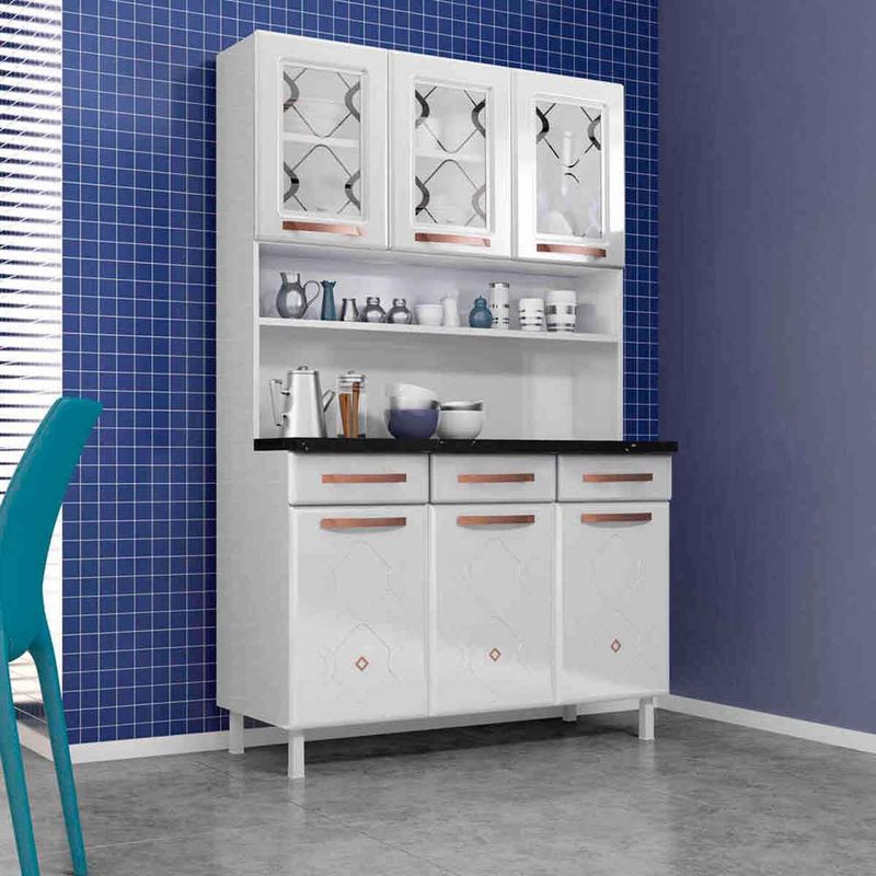 armário de cozinha telasul mirage tampo branco 21001