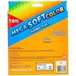 lápis de cor tris jumbo mega soft color 12 cores com apontador - 682341