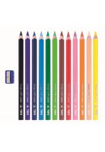 lápis de cor tris jumbo mega soft color 12 cores com apontador - 682341