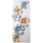 quadro latcor flores azul e laranja - j080a