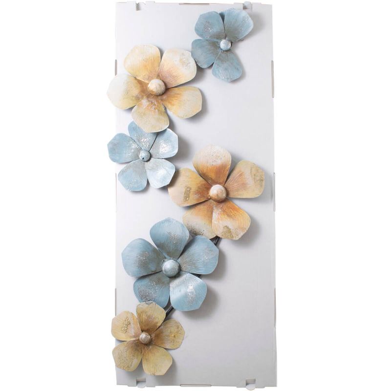 quadro latcor flores azul e laranja - j080a