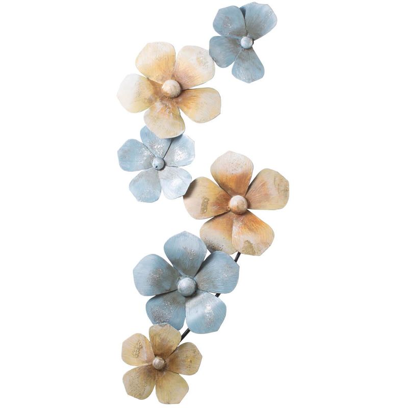 quadro latcor flores azul e laranja - j080a
