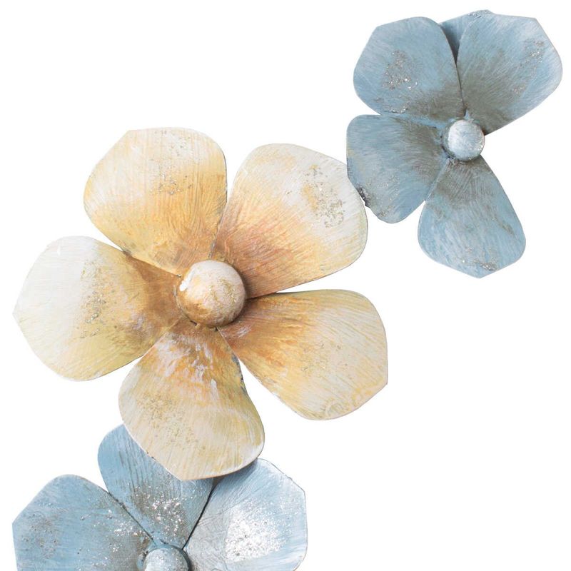 quadro latcor flores azul e laranja - j080a