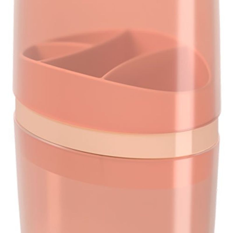porta escova coza com tampa bulky rosa blush 10447/0344