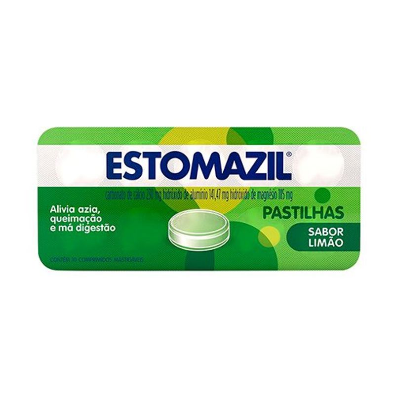 estomazil 10 pastilhas mastigáveis sabor limão