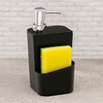 dispenser para detergente martiplast e esponja trium 650ml preto - dt 500 ptf