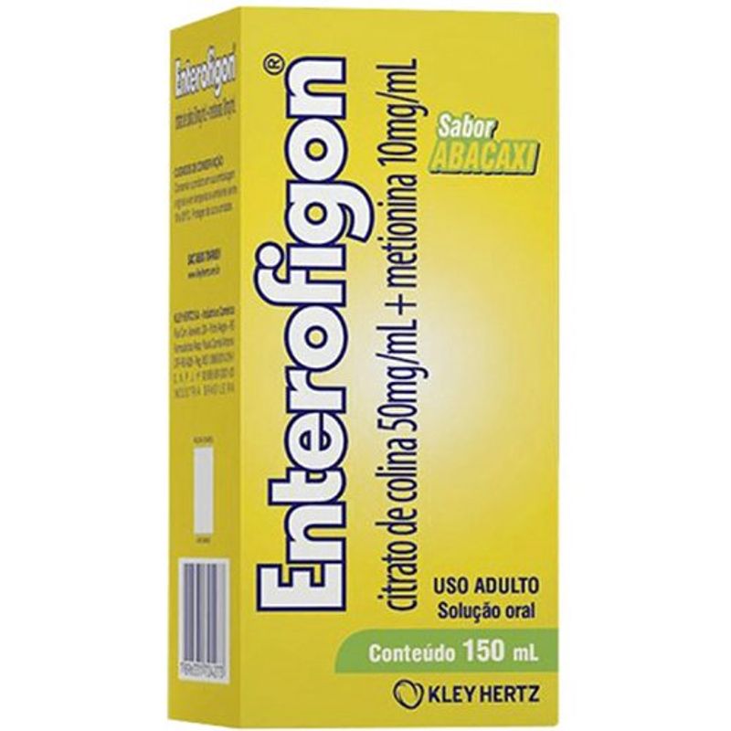 enterofigon 50+10mg/ml solução oral 150ml sabor abacaxi kley hertz