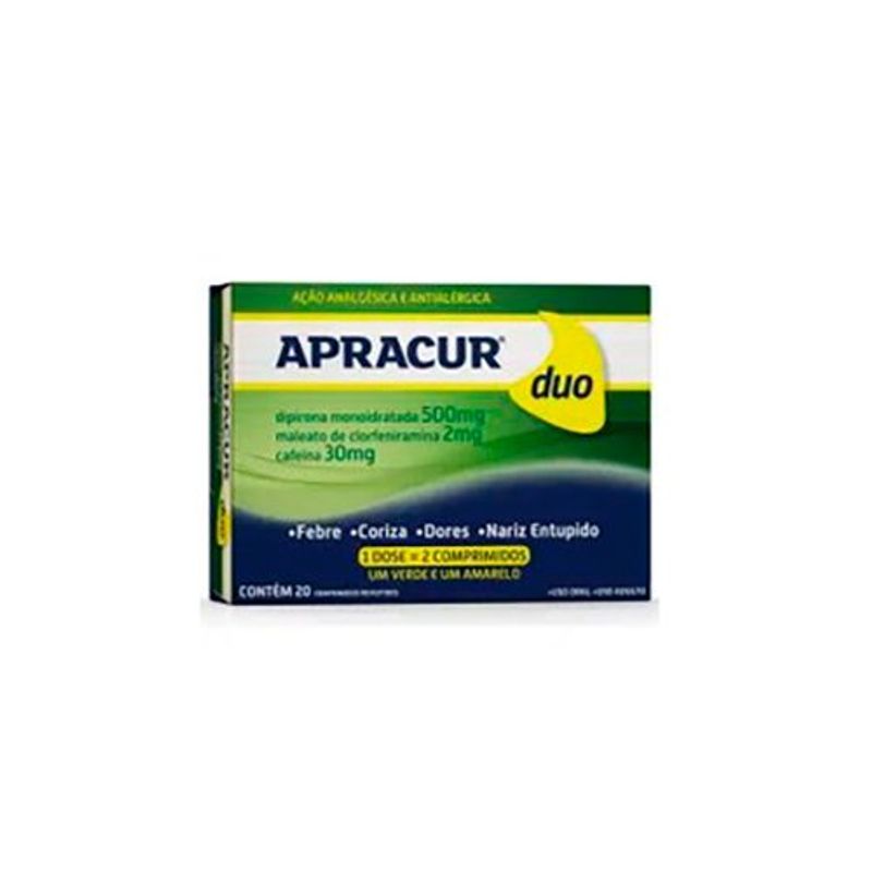 apracur duo 500+2+30mg 20 comprimidos revestidos
