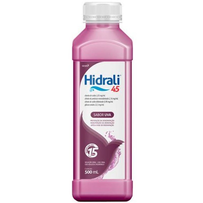 hidrali 45 solução para reidratação 500ml uva airela