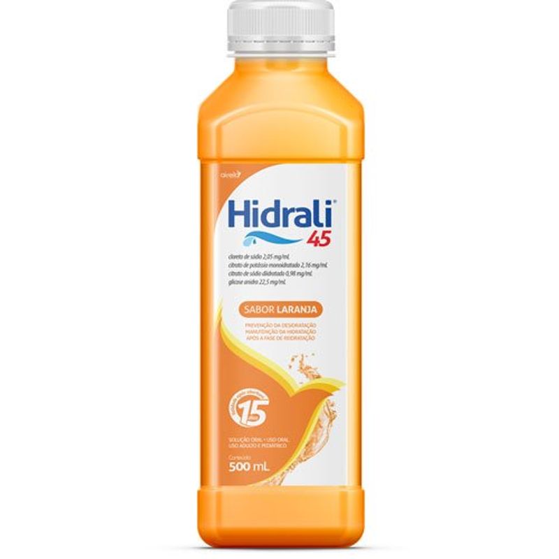 hidrali 45 solução para reidratação 500ml laranja airela