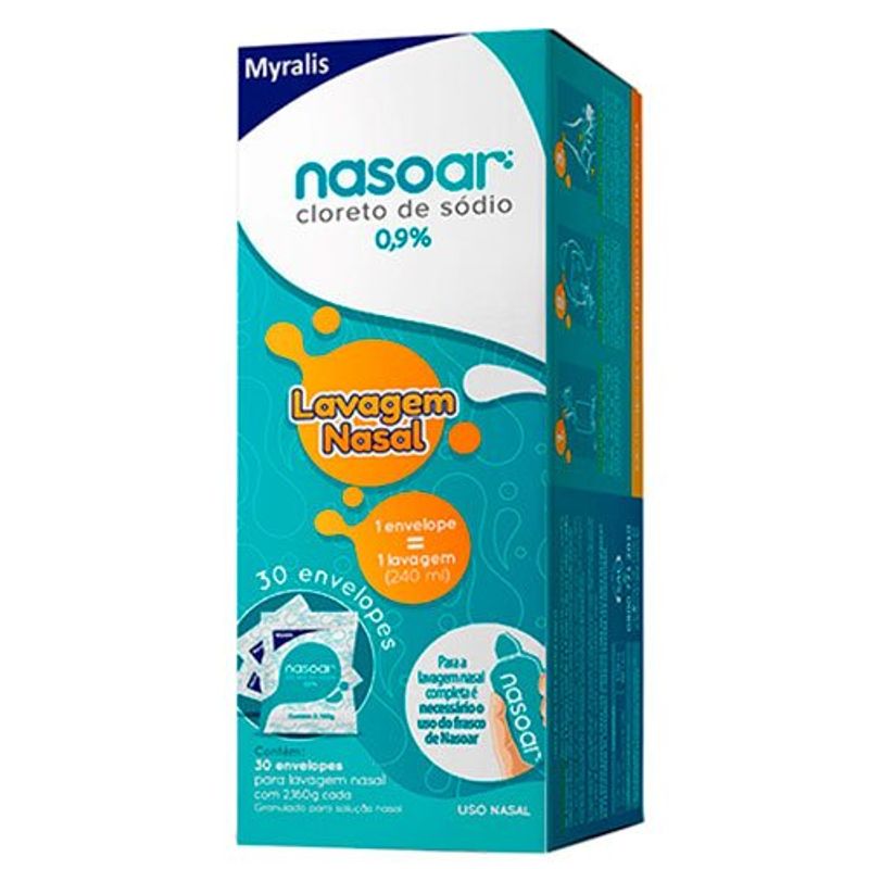 nasoar 0,9% refil granulado para solução nasal 30 envelopes