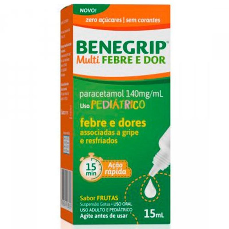 benegrip multi febre e dor 140mg/ml suspensão gotas 15ml cosmed