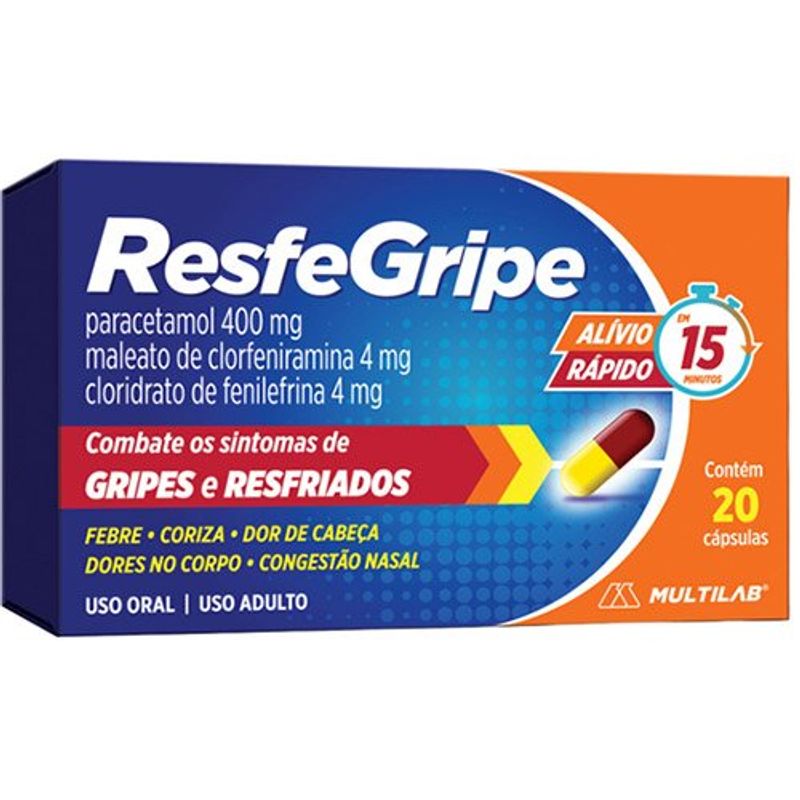 resfegripe 400+4+4mg 10 cápsulas duras multilab