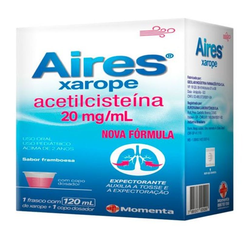 aires 20mg/ml xarope pediátrico 120ml momenta