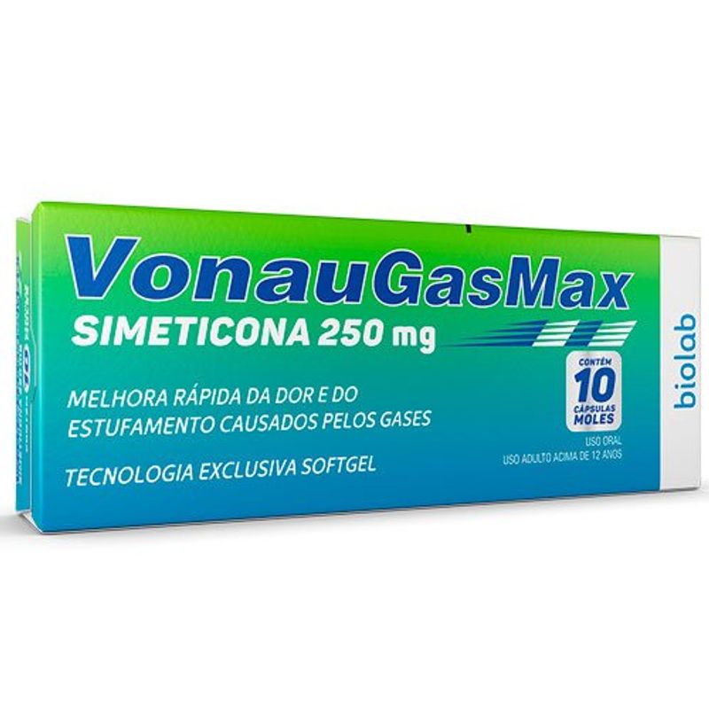 vonau gasmax 250mg 10 cápsulas moles geolab
