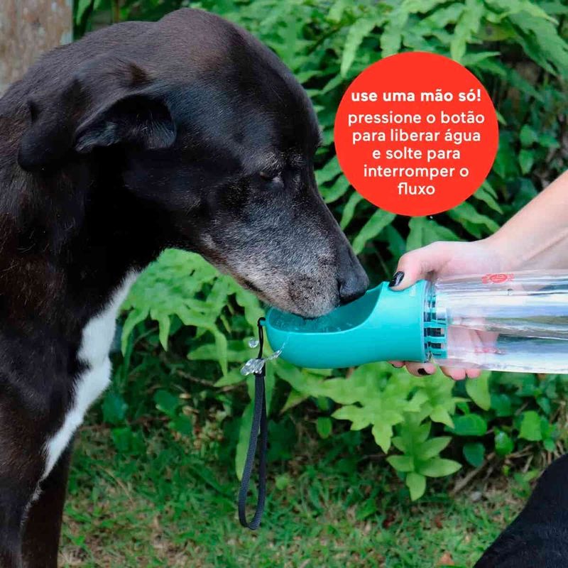 garrafa portátil fisher-price para pet com filtro de carvão water to go 550ml cinza - pp260