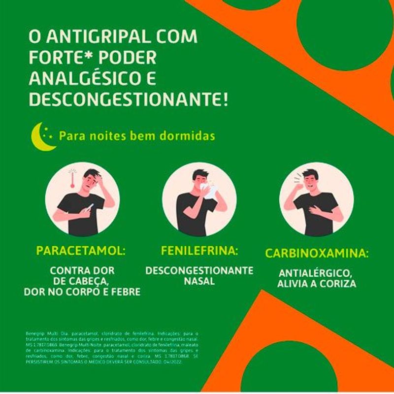 benegrip multi noite 12 comprimidos cosmed