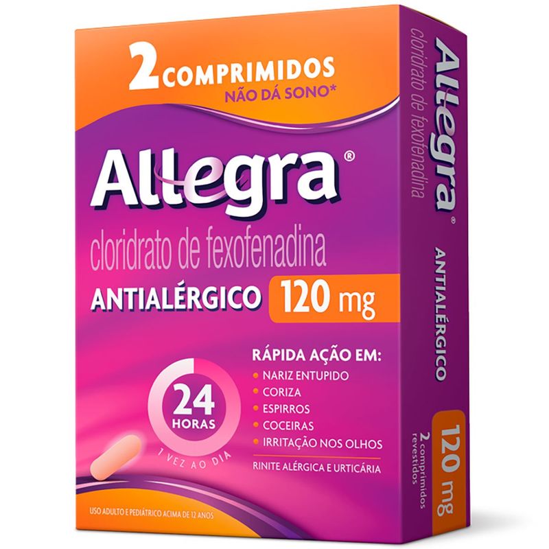 allegra 120mg 2 comprimidos revestidos sanofi