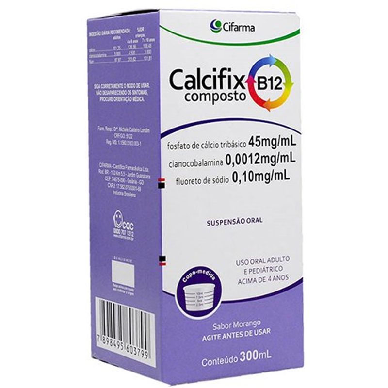 calcifix composto b12 suspensão oral 300ml + copo medidor