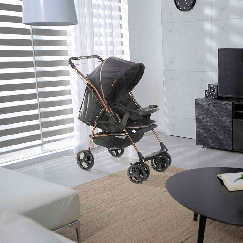 carrinho galzerano milano reversível ii preto cobre - 1016