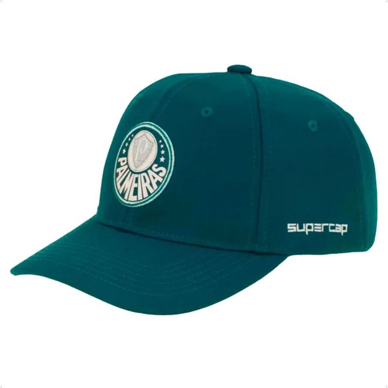 boné palmeiras supercap patch bordado stretch verde escuro (mp)