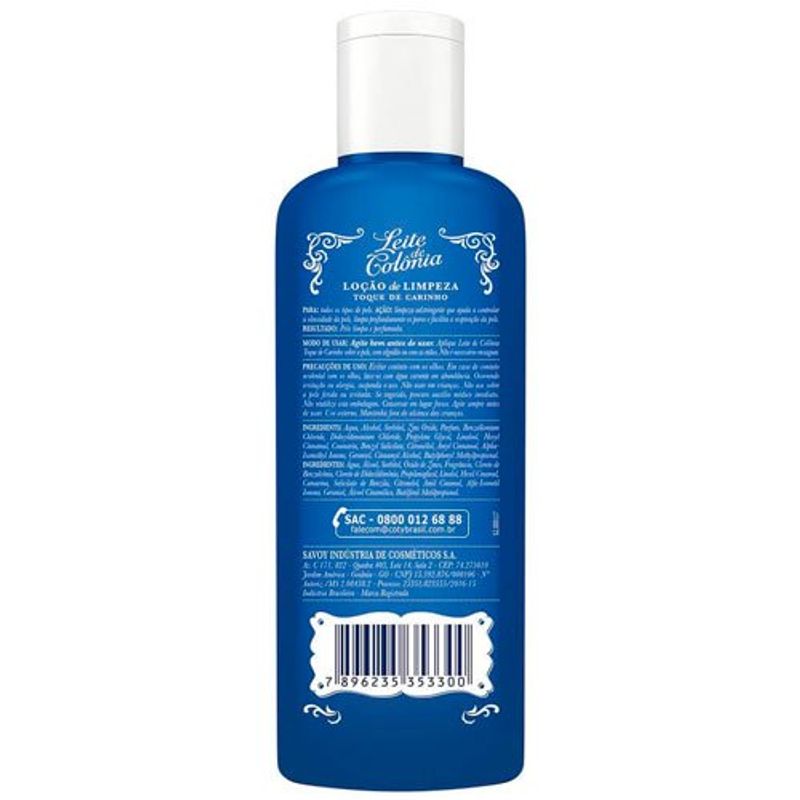 leite de colônia toque carinho 100ml