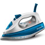 ferro de passar mondial a vapor cerâmica 1200w 127v branco e azul - fvn-01-bl