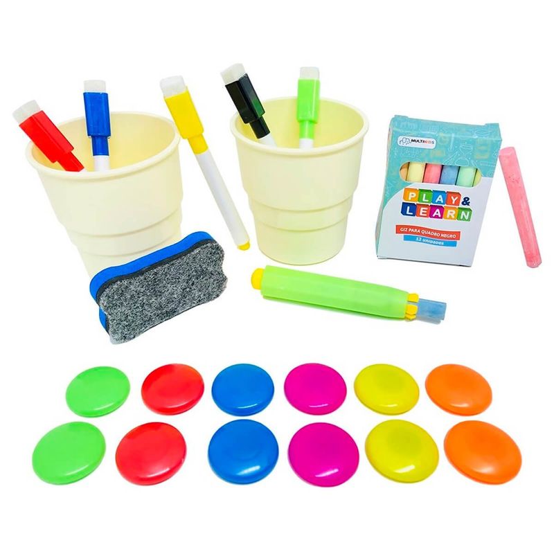 lousa mágica multikids dupla face 2 em 1 studio play & learn