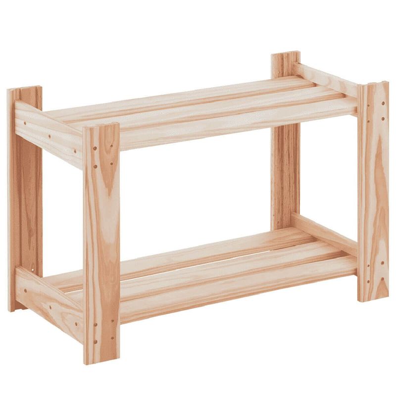 estante multiuso de madeira tramontina modulare 2 prateleiras pinus natural 91622016