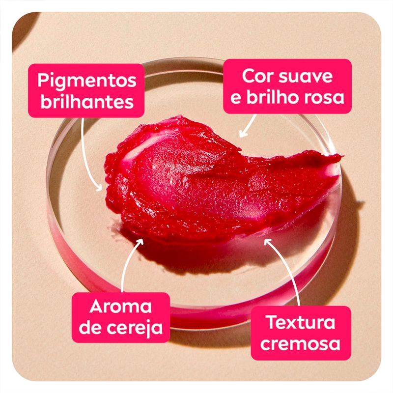 protetor labial nivea com cor cereja shine 4,8g