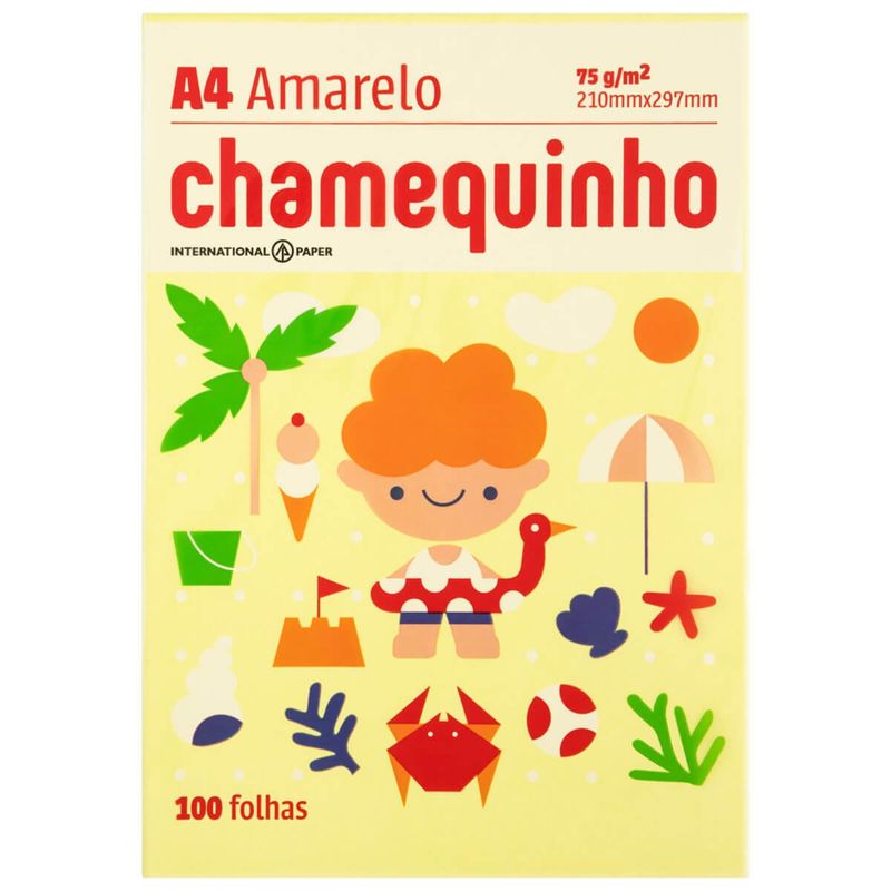 papel a4 rymo chamequinho amarelo 75gr com 100 folhas - 2300001