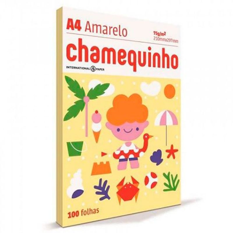 papel a4 rymo chamequinho amarelo 75gr com 100 folhas - 2300001