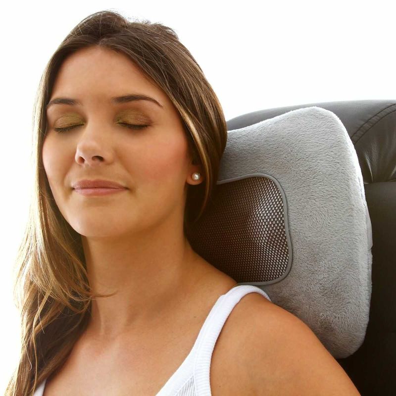 almofada massageadora relaxmedic shiatsu cinza