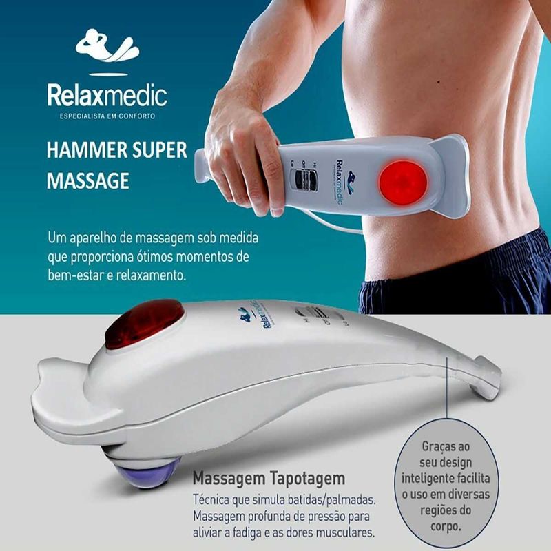 massageador portátil elétrico relaxmedic hammer