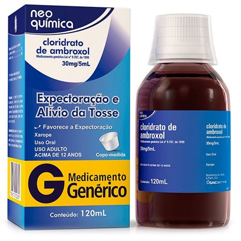 cloridrato de ambroxol 6mg xarope neo química 120ml