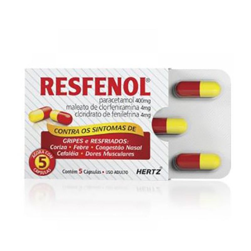 resfenol 400mg+4mg+4mg 5 cápsulas hertz