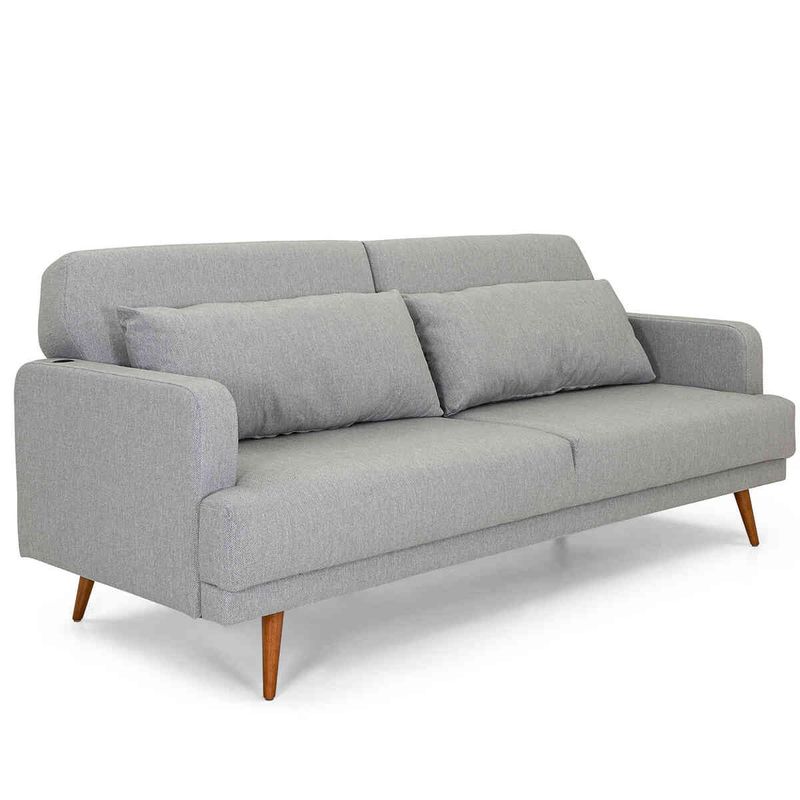 sofá-cama herval com usb cinza - mh-1605