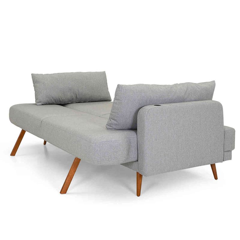 sofá-cama herval com usb cinza - mh-1605
