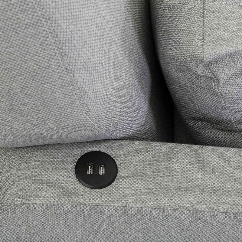 sofá-cama herval com usb cinza - mh-1605