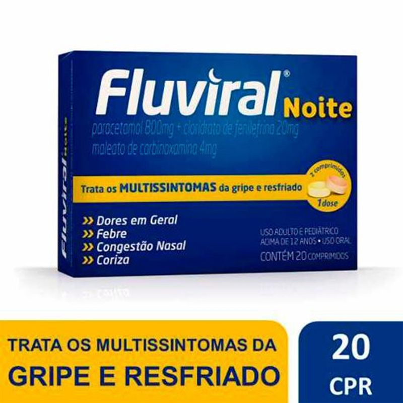 fluviral noite 20 comprimidos