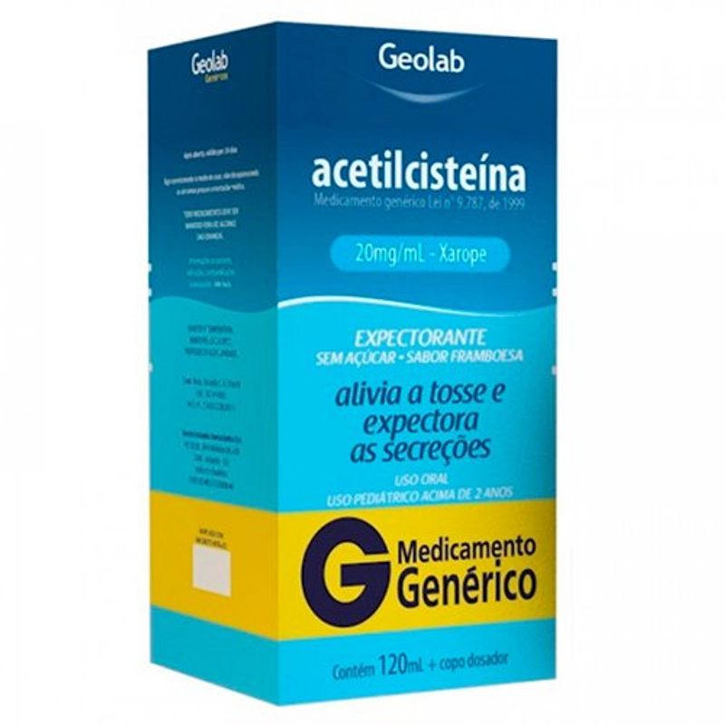 acetilcisteina 20mg/ml xarope 120ml geolab