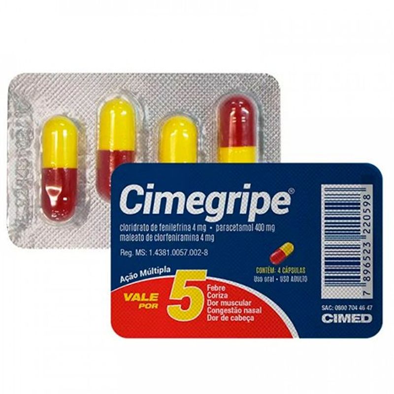 cimegripe 4 cápsulas
