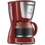 cafeteira elétrica mondial dolce arome inox, jarra de vidro, 127v, 60hz, capacidade 32 xícaras, vermelha - c-32
