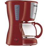 cafeteira elétrica mondial dolce arome inox, jarra de vidro, 127v, 60hz, capacidade 32 xícaras, vermelha - c-32