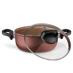 caçarola mta flora 3,3l alumínio antiaderente chocolate - 8707
