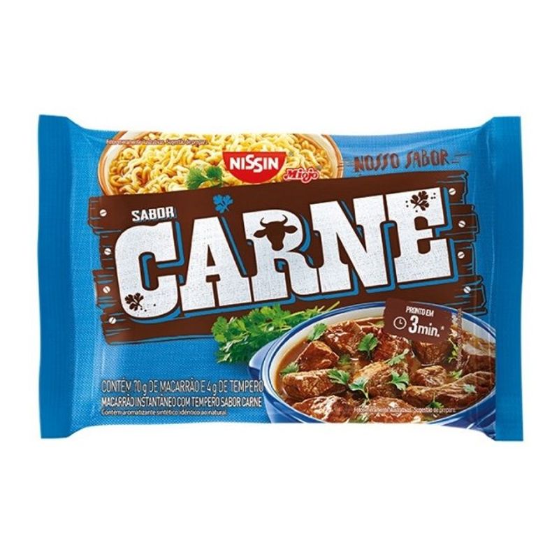 macarrão instantâneo nissin lámen nosso sabor carne