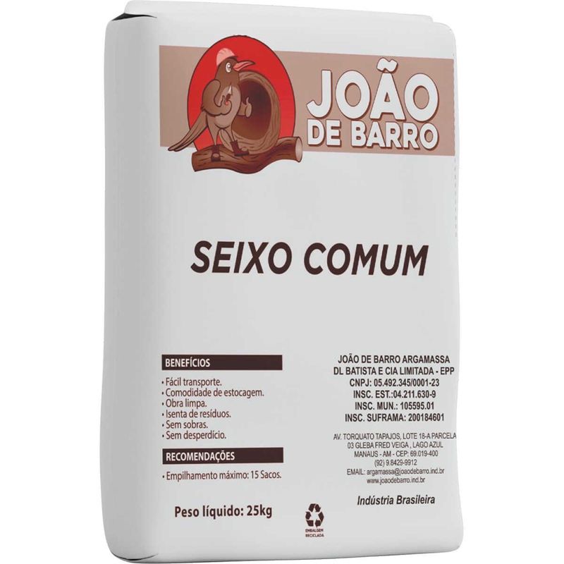 seixo ensacado embalagem 25kg plástica joão de barro (mp)