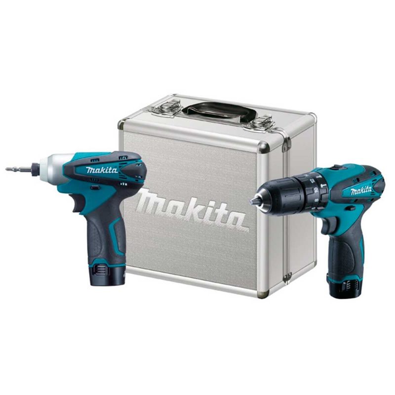 kit furadeira e parafusadeira makita de impacto 12v 1.2ah azul - dk1493 (mp)