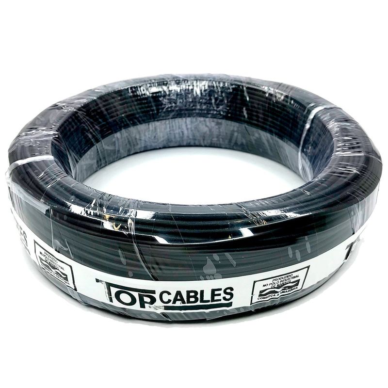 cabo elétrico 4mm 100 metros top cables preto (mp)